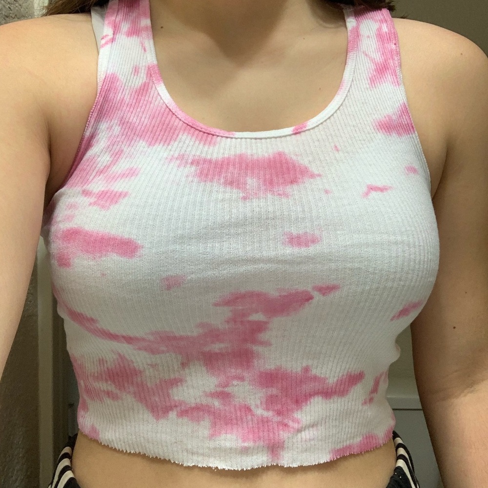 pink tie dye tank top